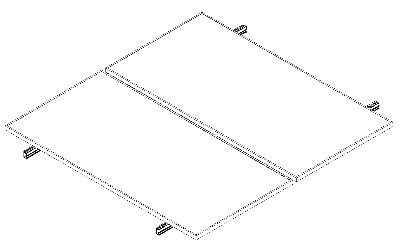 Kit next rail para 2 paneles de 0° hasta 1135mm