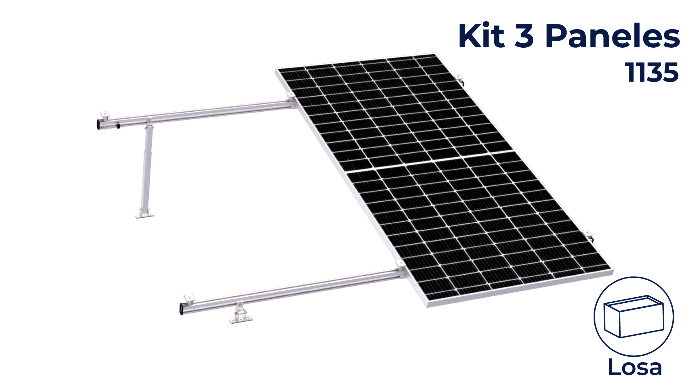Kit next rail para 3 paneles de 10° a 20° hasta 1135mm
