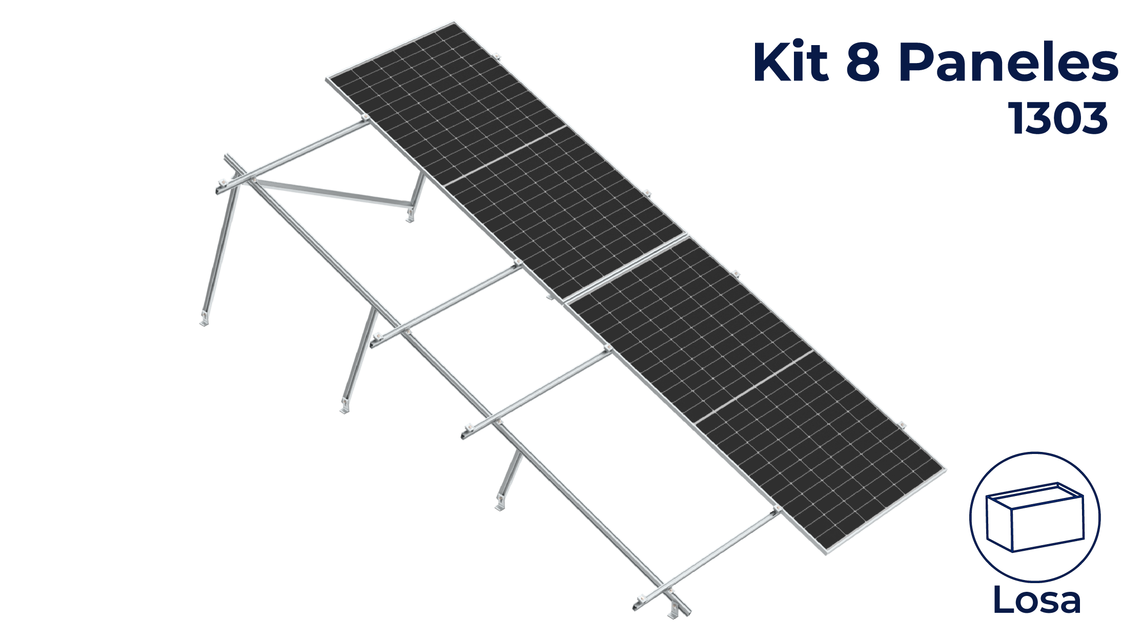 Kit Nxt-Rx Vertical 8 paneles en 2 filas 20° hasta 1303mm