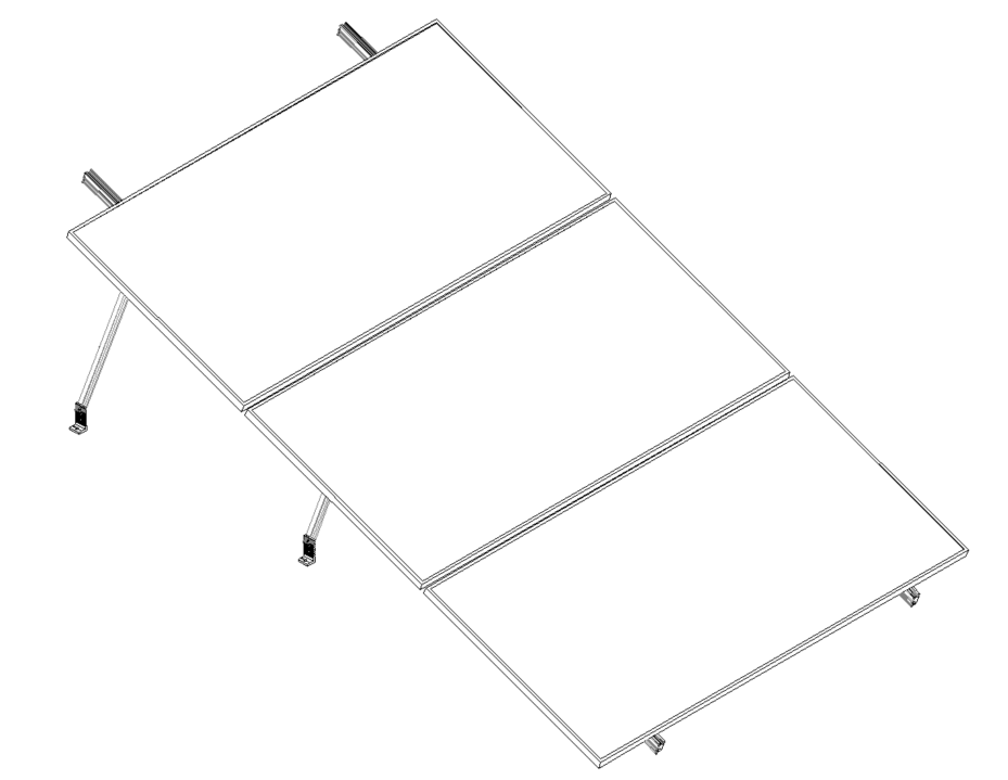 Kit Nxt-Rx Horizontal 3 paneles en 1 fila a 20° hasta 1303mm