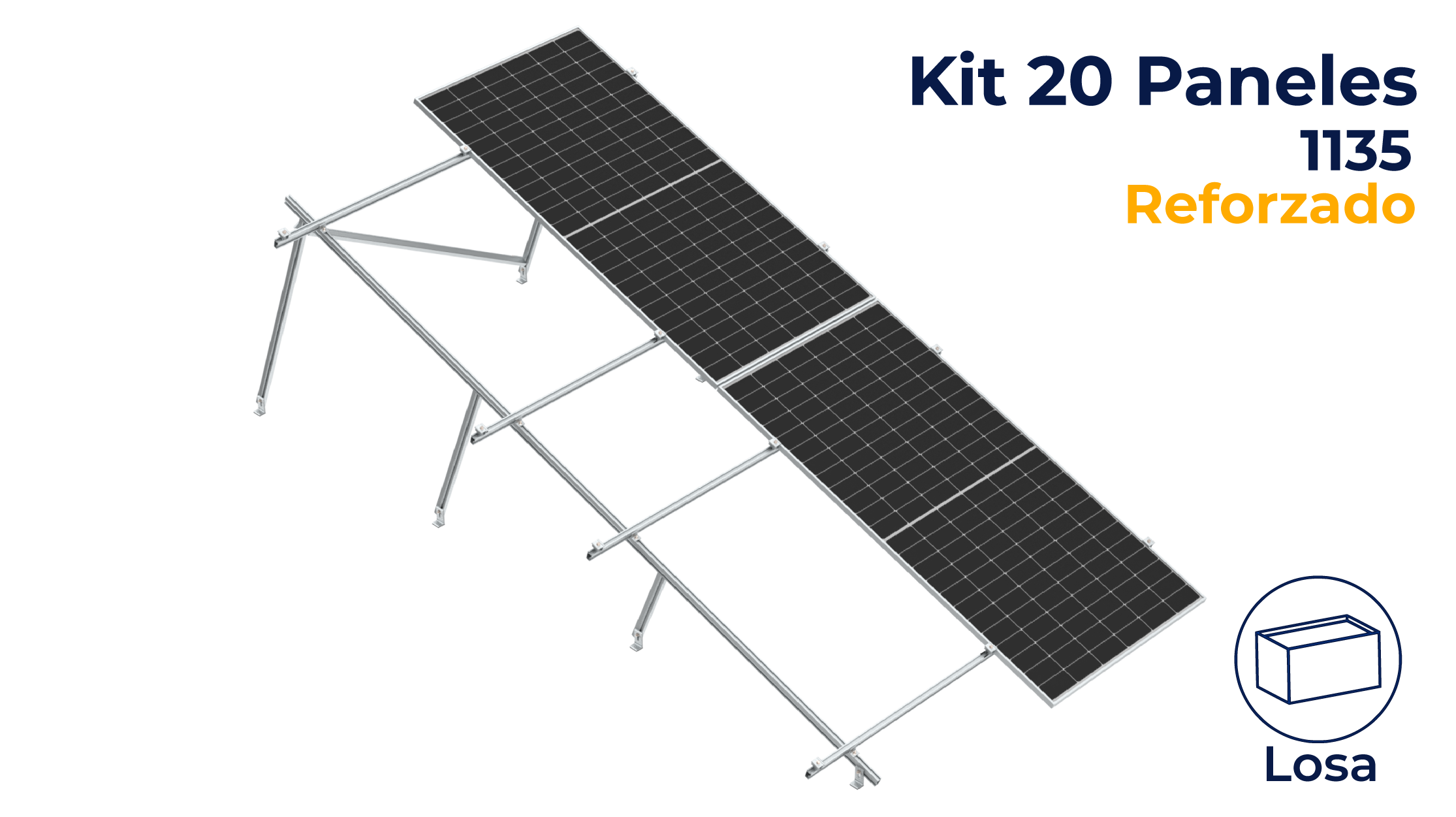 Kit reforzado Nxt-Rx Vertical 20 paneles en 2 filas 20° hasta 1135mm