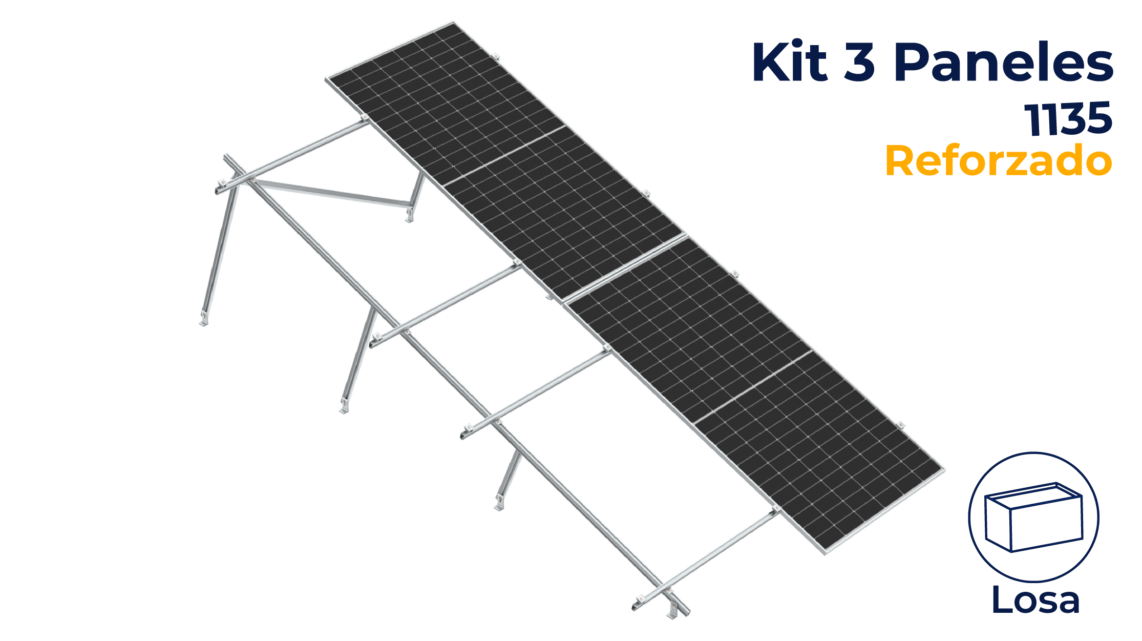 Kit reforzado Nxt-Rx Vertical 6 paneles en 2 filas 20° hasta 1135mm