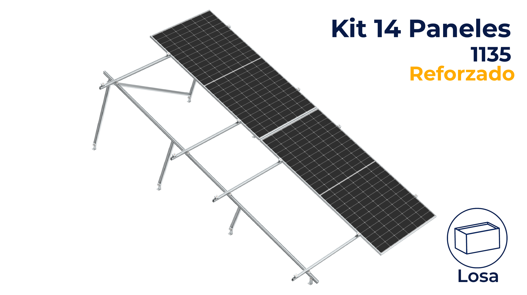 Kit reforzado Nxt-Rx Vertical 14 paneles en 2 filas 20° hasta 1135mm