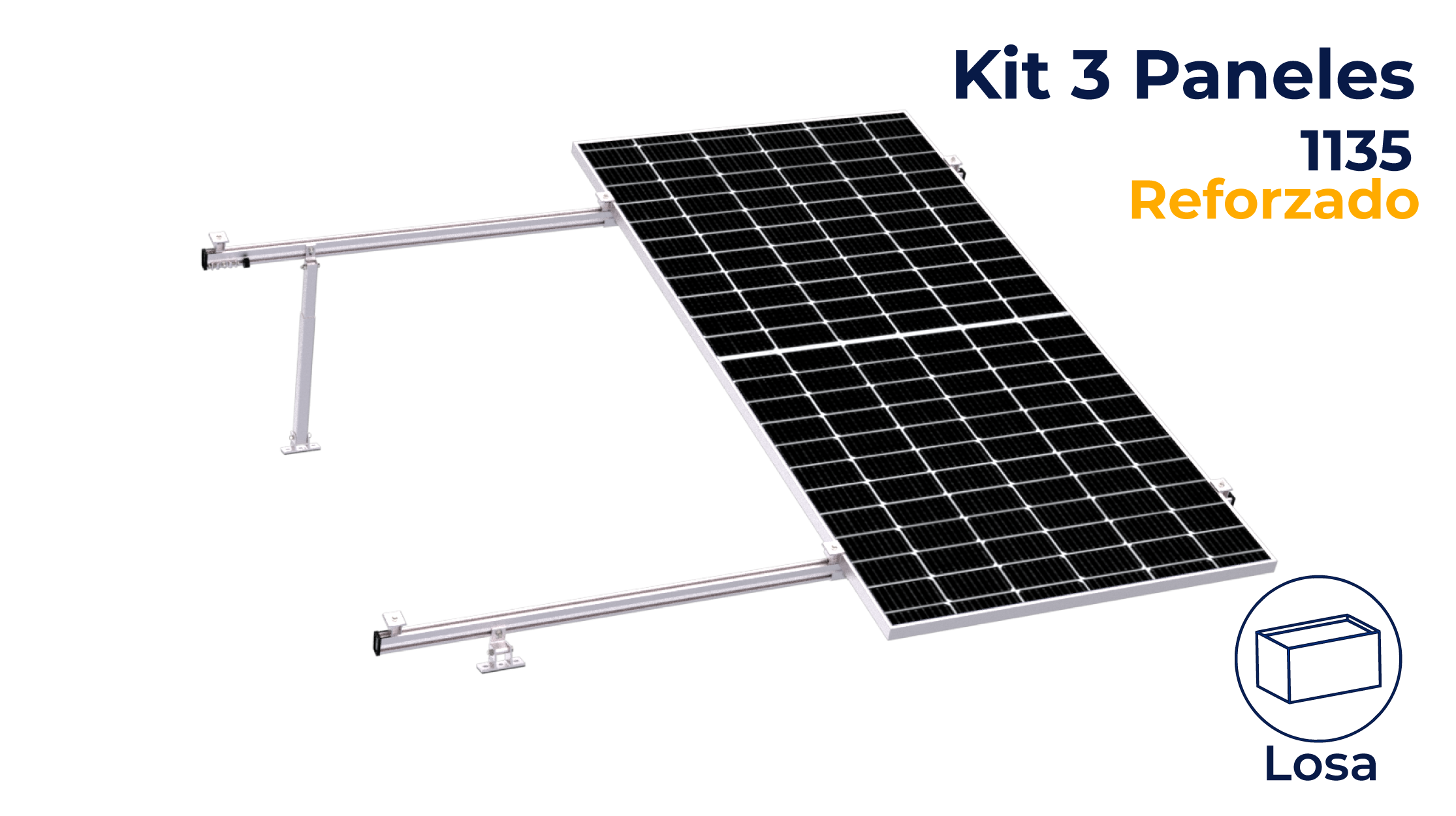 Kit reforzado next rail para 3 paneles de 15° a 30° hasta 1135mm