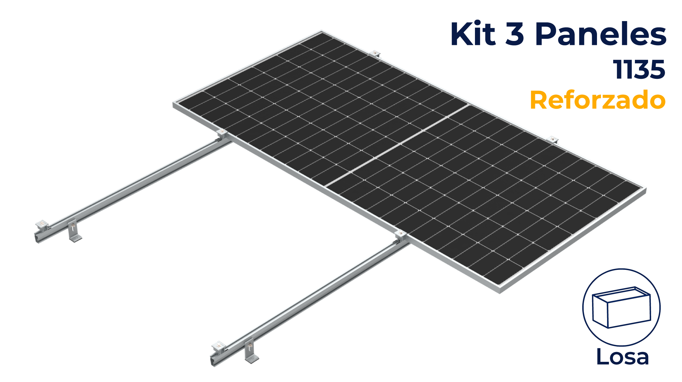 Kit reforzado next rail para 3 paneles de 0° hasta 1135mm