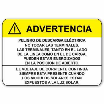 20 Etiquetas de "Peligro de descarga eléctrica" 3.75" X2.5"
