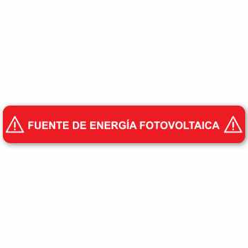20 Etiquetas de "Fuente de energía fotovoltaica" de 6.50 X1.0"