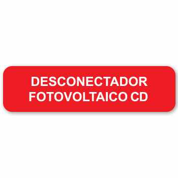 20 Etiquetas de "Desconectador de CD fotovoltaico" de 3.75" X 1.0"