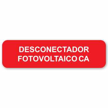 20 Etiquetas de "Desconectador de CA fotovoltaico" de 3.75" x 1.0"