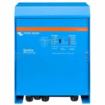 Inversor Victron Quattro 5kW, 48Vcc, 120 Vac, admite conexión en paralelo Single Phase 120V, Split Phase 120/240V & 3 Phase 120/208V