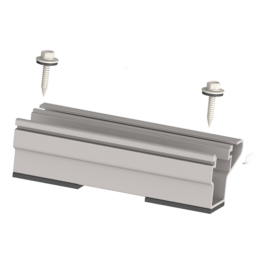 Micro riel para lamina trapezoidal, con 2 puntos de fijación, para modulos en orientación landscape.