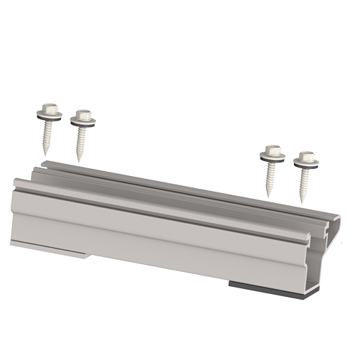 Micro riel para lamina trapezoidal, con 4 puntos de fijación, para modulos en orientación landscape.