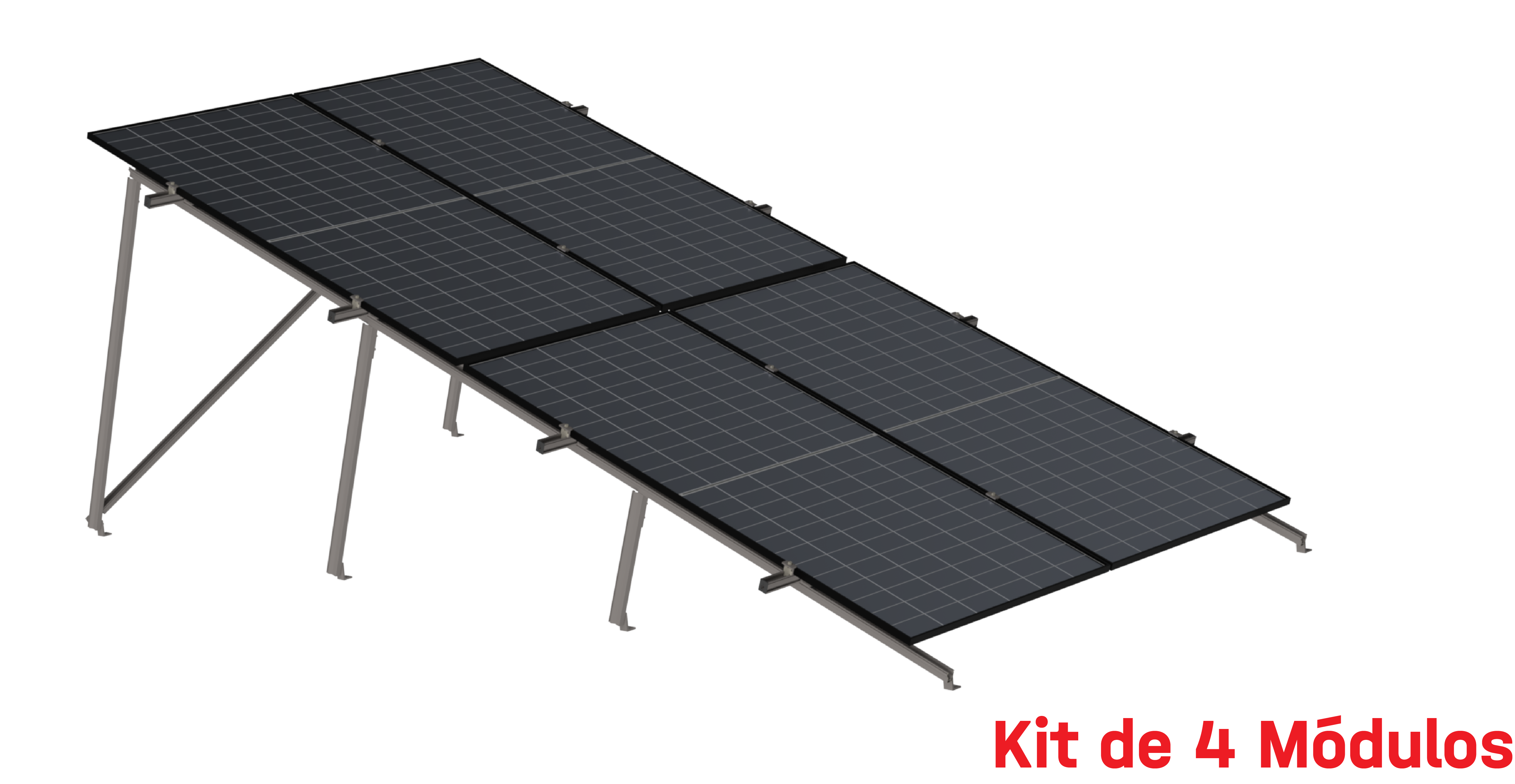 Kit de K2 para 4 paneles en dos filas a 10° hasta 1134 mm - 160 km/h