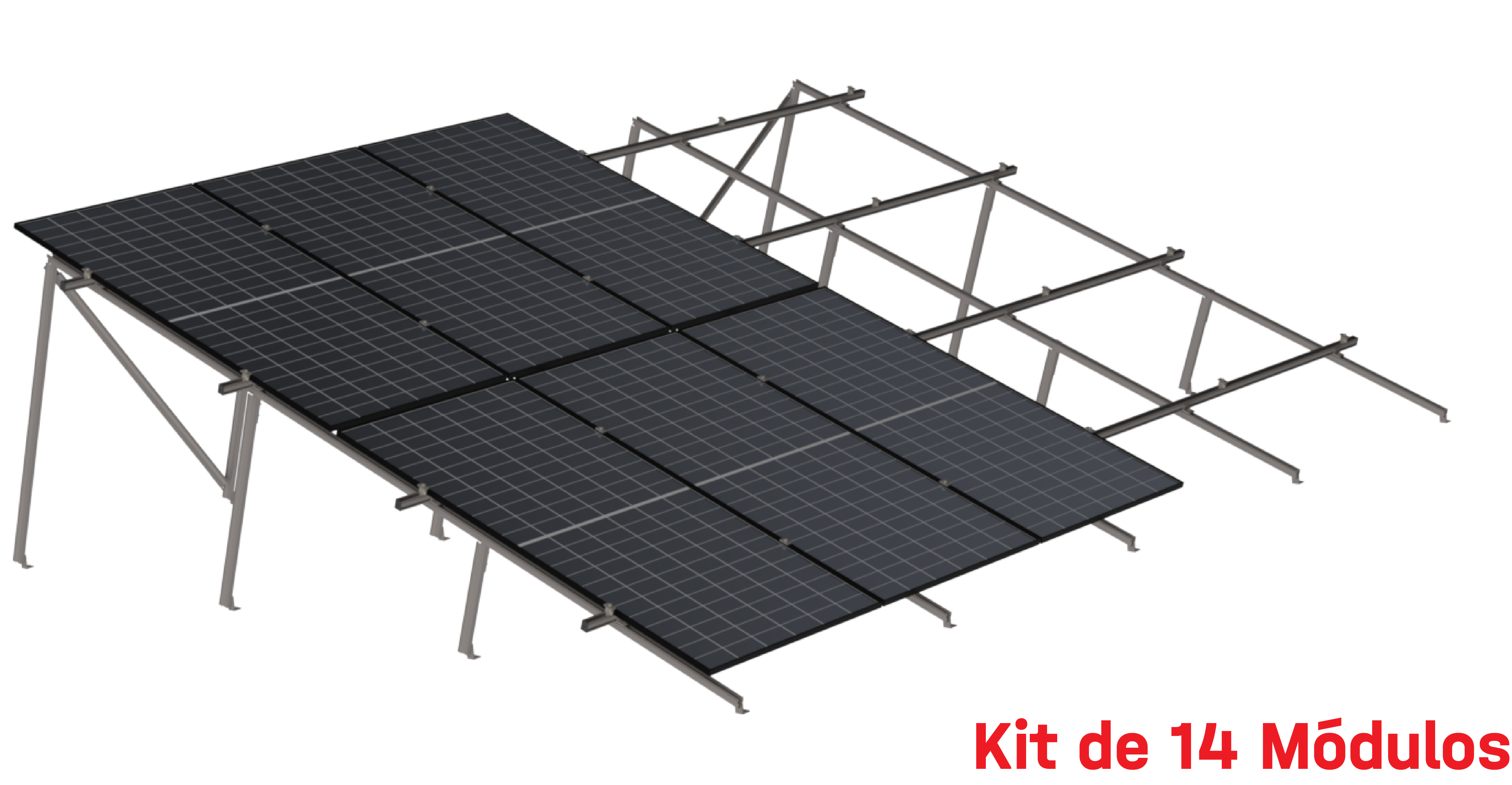 Kit de K2 para 14 paneles en dos filas a 20° hasta 1134 mm - 200 km/h