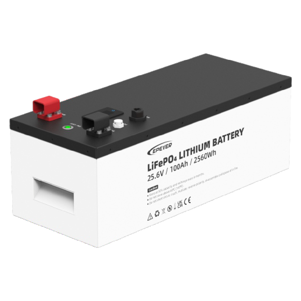 Bateria de Litio LFP EP SOLAR de 25.6V, 100AH y 2.56kWh, 5,000 Ciclos de descarga, compatible con inversor IP2000-21