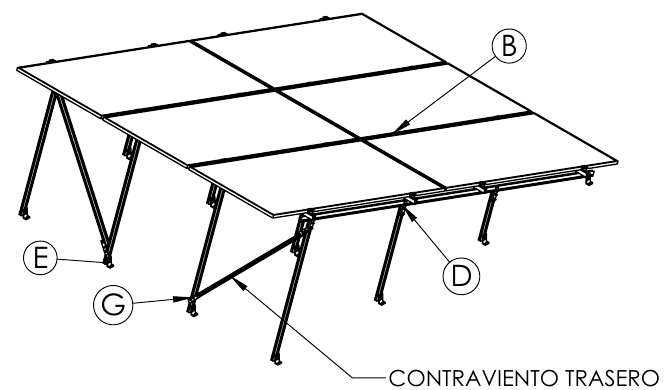 Plano ALUMINEXT NXT-SM2X3-1135-R: 6 paneles verticales en dos filas de 3