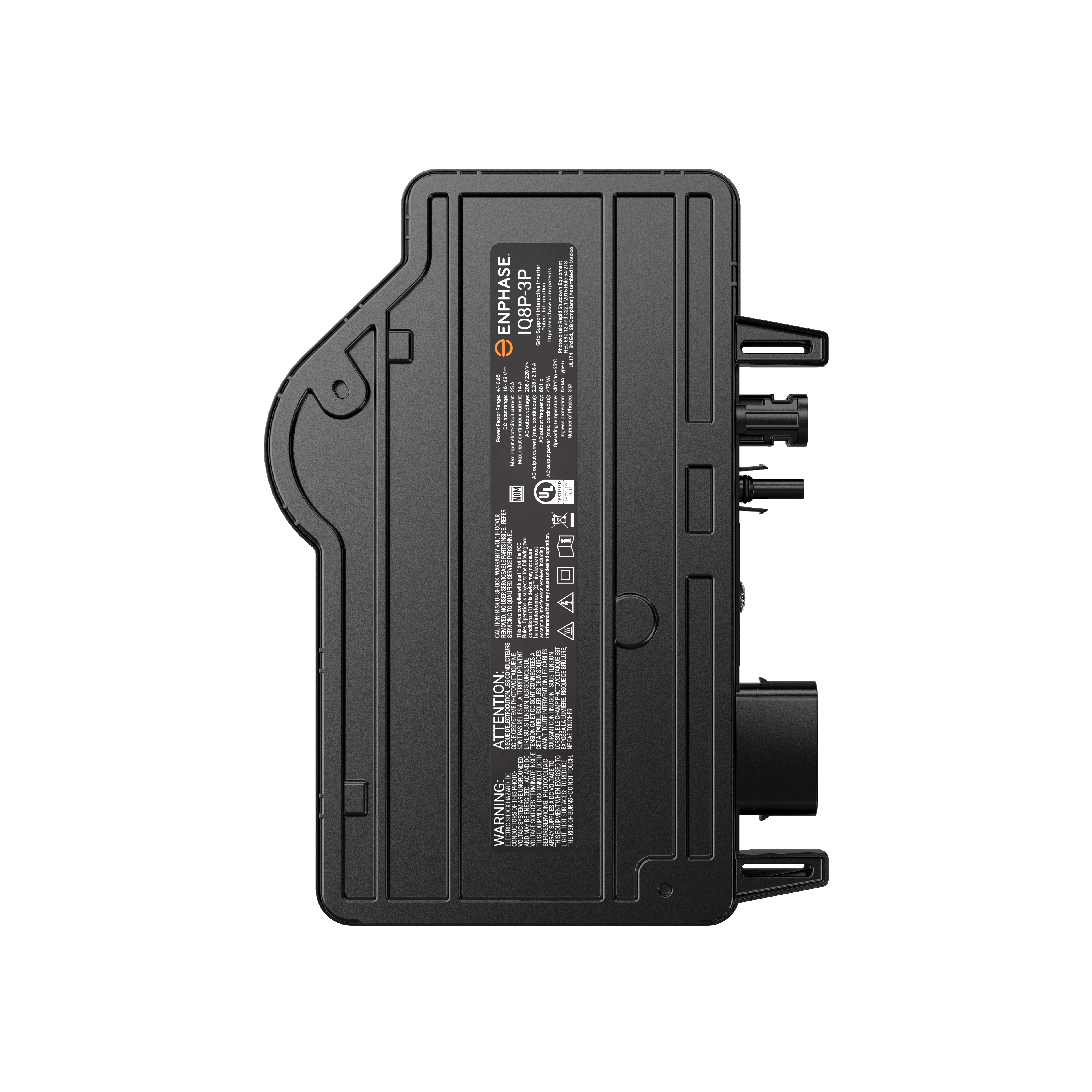 Microinversor Enphase IQ8P-3P con conexiones para sistema trifásico